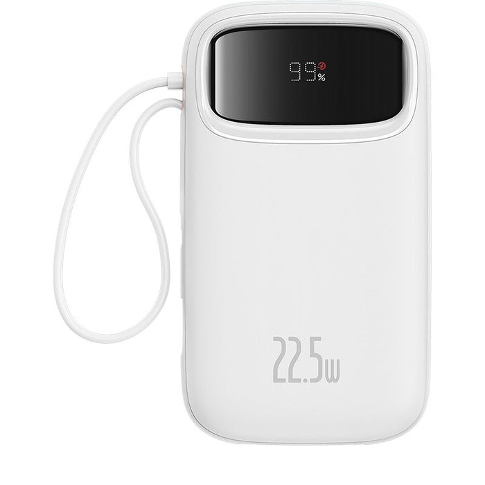 EAN 6932172636289 - Baseus Qpow2 Dual-Cable Digital Display Fast Charge Power Bank 10000mAh 22.5W Stellar White Polímero de l imagen 6