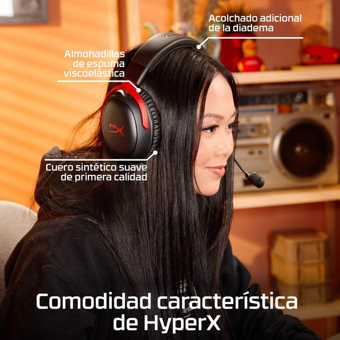 EAN 0198415435569 - HyperX Cloud III S Wireless Black-Red Gaming Headset Inalámbrico Diadema Juego Bluetooth imagen 9