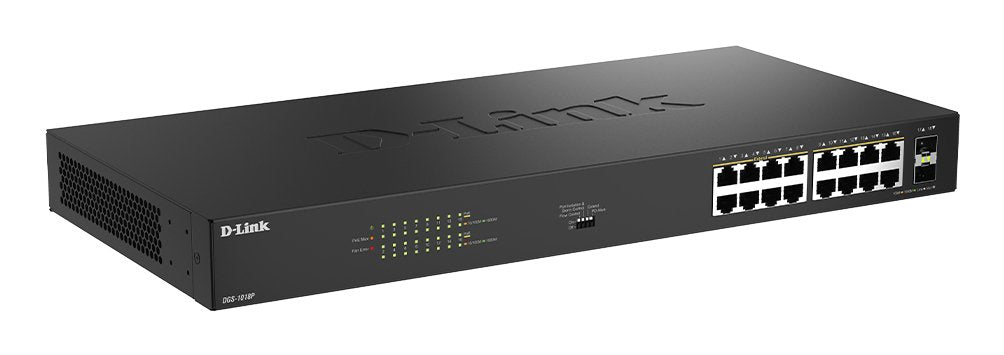EAN 0790069477058 - D-Link DGS-1018P No administrado Gigabit Ethernet (10/100/1000) Energía sobre Ethernet (PoE) Negro imagen 2