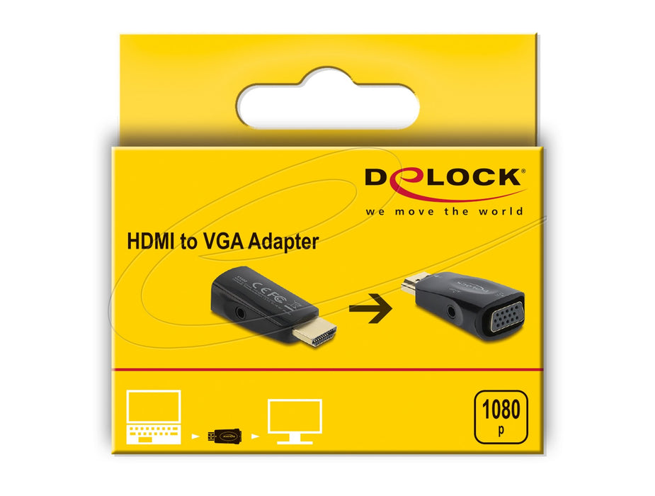 EAN 4043619610822 - DeLOCK 61082 cambiador de género para cable HDMI VGA Negro imagen 3