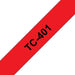 EAN 4977766050593 - Brother TC-401 cinta para impresora de etiquetas Negro sobre rojo imagen 1
