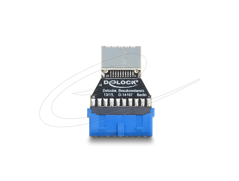 EAN 4043619673445 - DeLOCK 67344 cambiador de género para cable USB 5 Gbps 20 pin header type-E Azul imagen 2