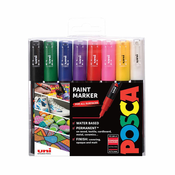 EAN 3296280033310 - POSCA PC-1MC Negro, Azul, Verde, Rosa, Rojo, Violeta, Blanco, Amarillo 1 pieza(s) imagen 1