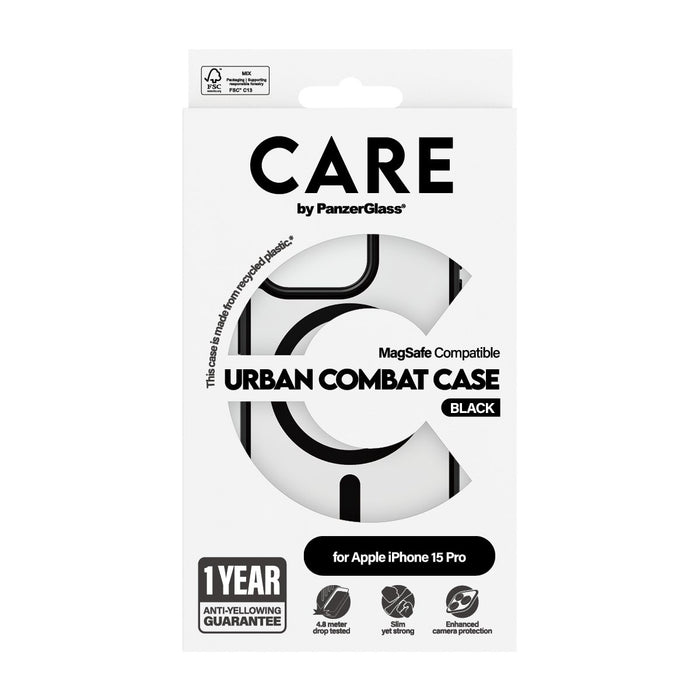 EAN 5715685005619 - PanzerGlass CARE™ by ® Urban Combat Case Transparent w. Black MagSafe iPhone 15 Pro funda para teléfono m imagen 3