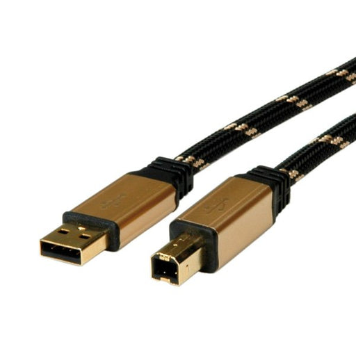 EAN 7611990194537 - ROLINE 11.02.8805 cable USB USB 2.0 4,5 m USB A USB B Negro, Oro imagen 1