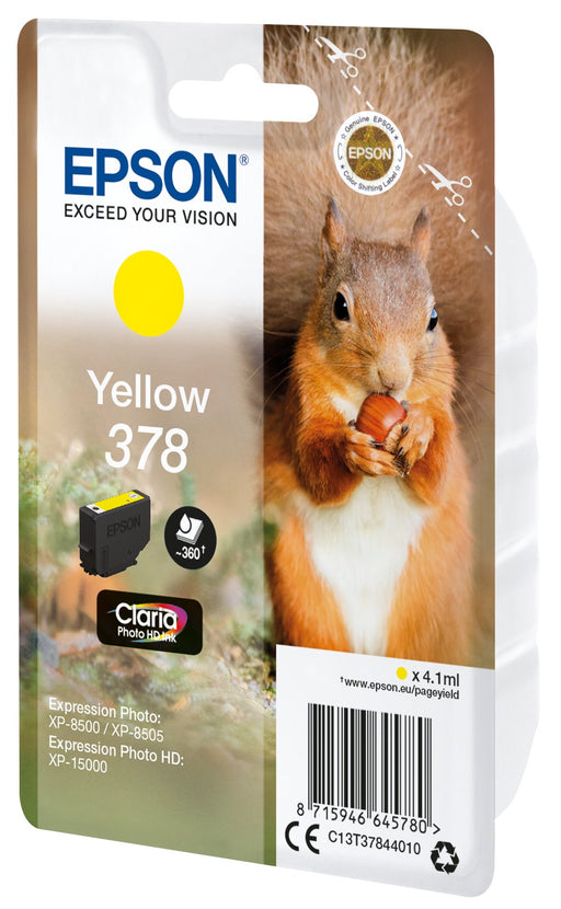 EAN 8715946645780 - Epson Squirrel C13T37844010 cartucho de tinta 1 pieza(s) Original Rendimiento estándar Amarillo imagen 2