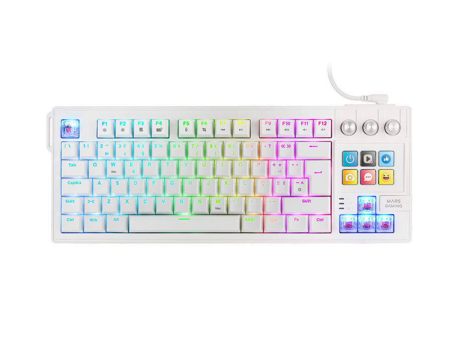 EAN 8435693114222 - Mars Gaming MKMASTERW teclado Juego USB Español, Francés, Portugués Blanco imagen 12