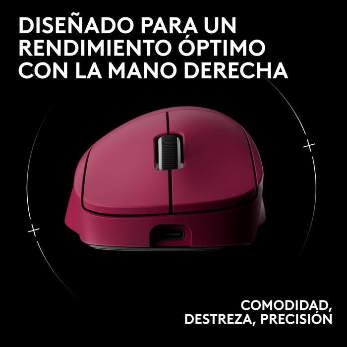 Ratón Logitech G Pro X Superlight 2 Dex Ergonómico Diestro Óptico 5 Botones Inalámbrico Cableado 2.4 Ghz Usb Rosa