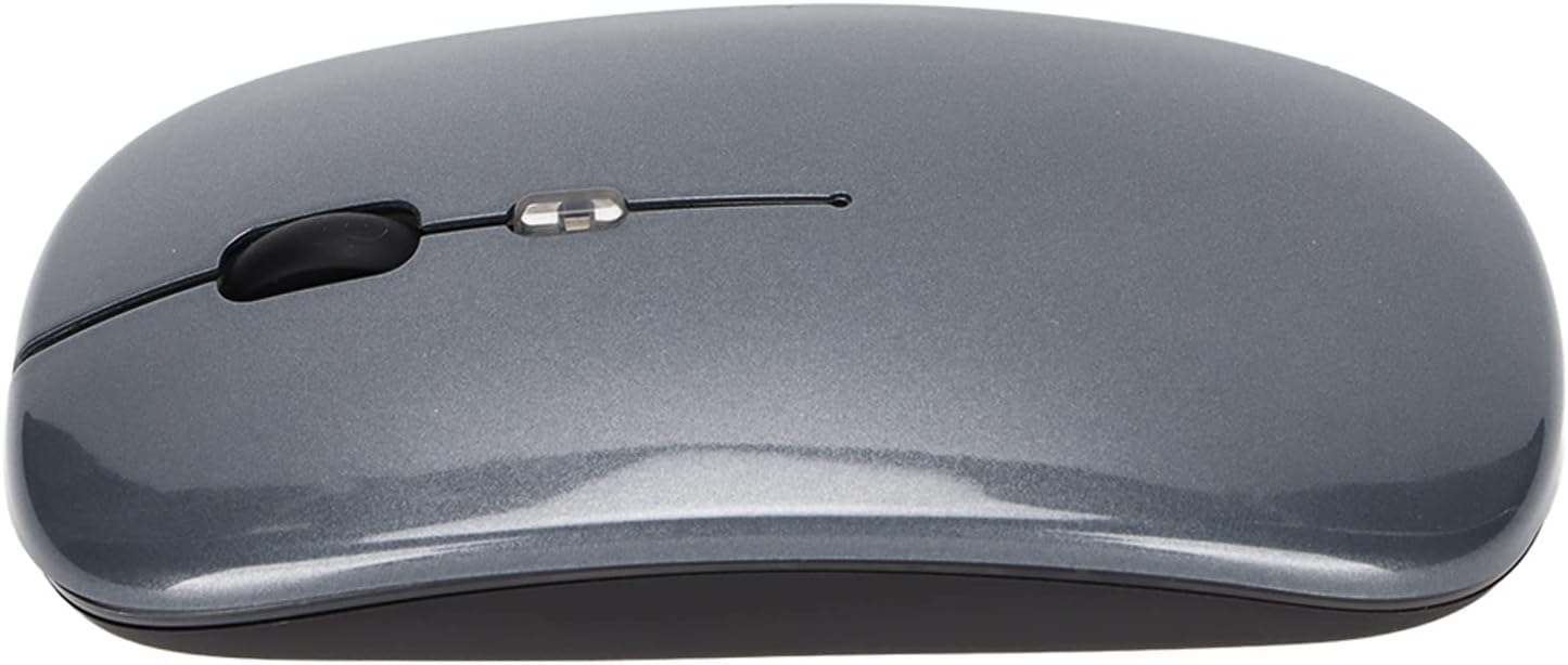Raton Inalámbrico Recargable 2 En 1 Bluetooth + Usb 2.4g 1600 Dpi Ergonómico Gris