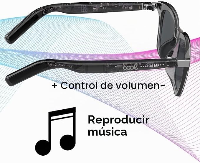 Cool Smart Gafas De Sol Ia Inteligentes Negro (Llamadas, Msica, Traductor)
