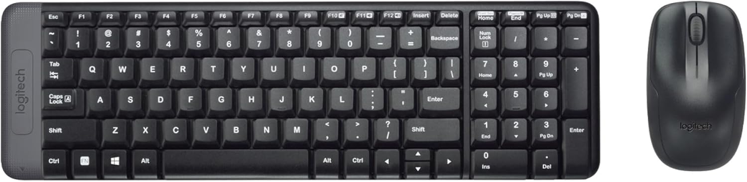 Teclado Ingles + Raton Logitech Mk220 Wireless Negro 920-003161