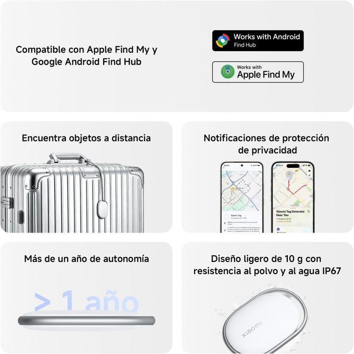Xiaomi Tag 1 Pack Localizador Bluetooth Inteligente - Rastreador Antiperdida Para Llaves, Mochilas Y Objetos -
