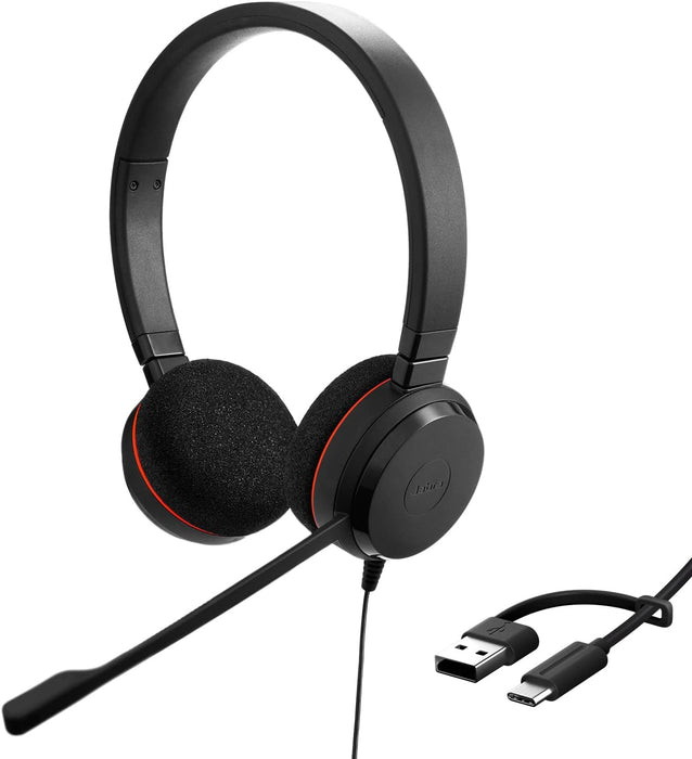 Jabra Evolve 20 - Auriculares - Usb-C/A - Negro