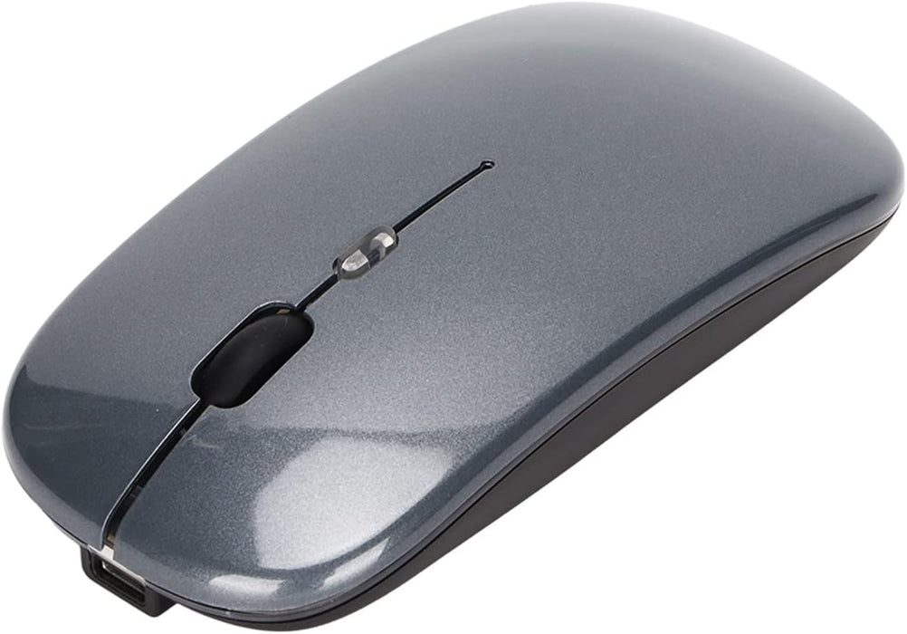 Raton Inalámbrico Recargable 2 En 1 Bluetooth + Usb 2.4g 1600 Dpi Ergonómico Gris