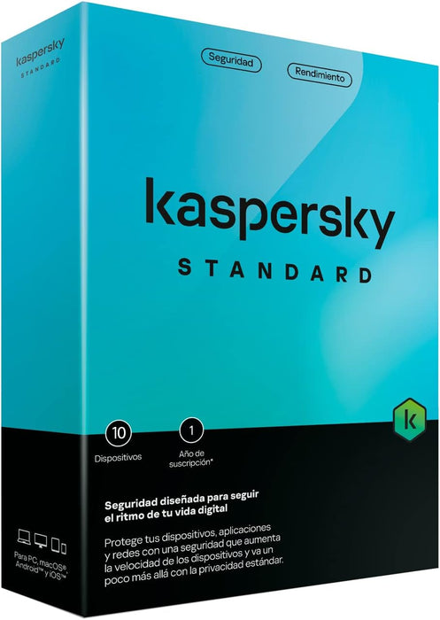 Antivirus Kaspersky Standard 10 Dispositivos 1 Año