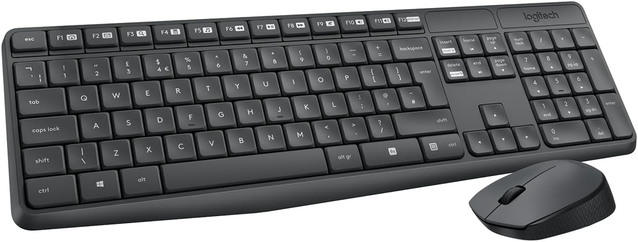 Teclado Español + Ratón Logitech Mk235 Inalámbrico Usb Qwerty Gris 920-007919