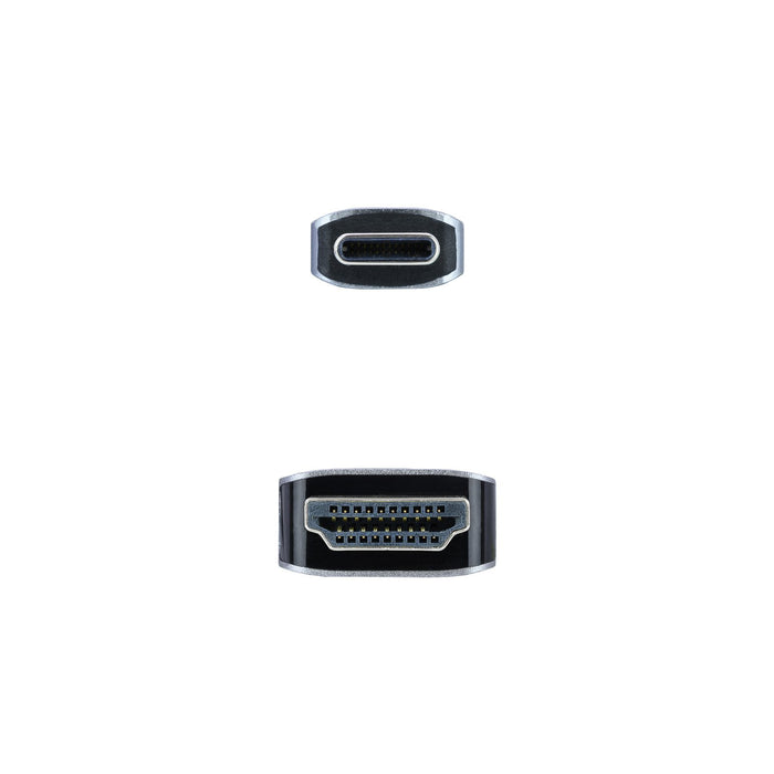 EAN 8433281009899 - Nanocable 10.15.5102 adaptador de cable de vídeo 1,8 m USB Tipo C HDMI Aluminio, Negro imagen 3