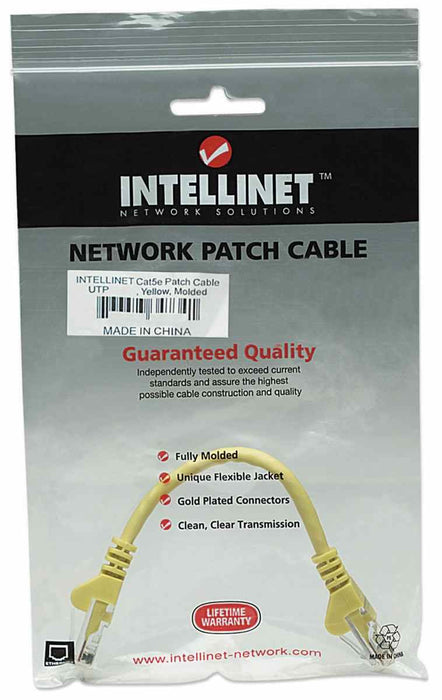 EAN 766623325165 - Intellinet 325165 cable de red Amarillo 0,45 m Cat5e U/UTP (UTP) imagen 2