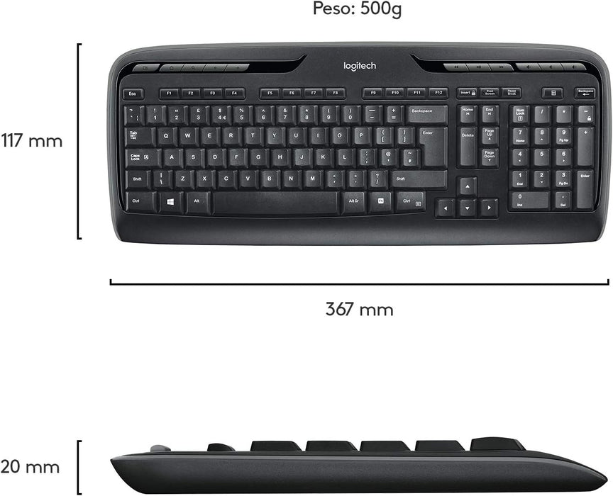 Teclado Español + Raton Logitech Mk330 Inalambrico 920-003978