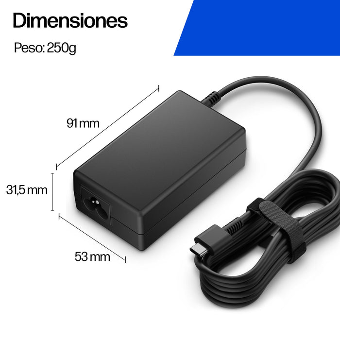 EAN 199896483377 - HP 65W GaN USB-C LC Power Adapter adaptador e inversor de corriente Interior Negro imagen 6