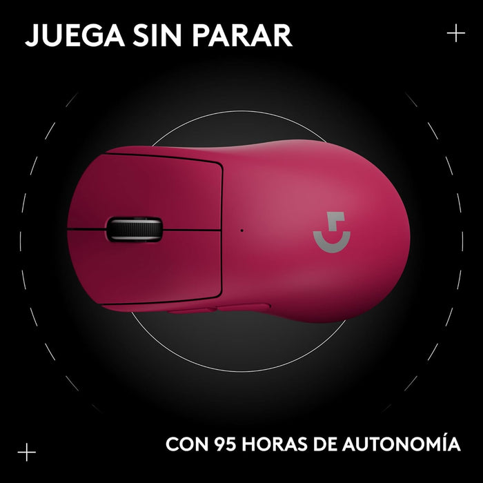 Ratón Logitech G Pro X Superlight 2 Dex Ergonómico Diestro Óptico 5 Botones Inalámbrico Cableado 2.4 Ghz Usb Rosa