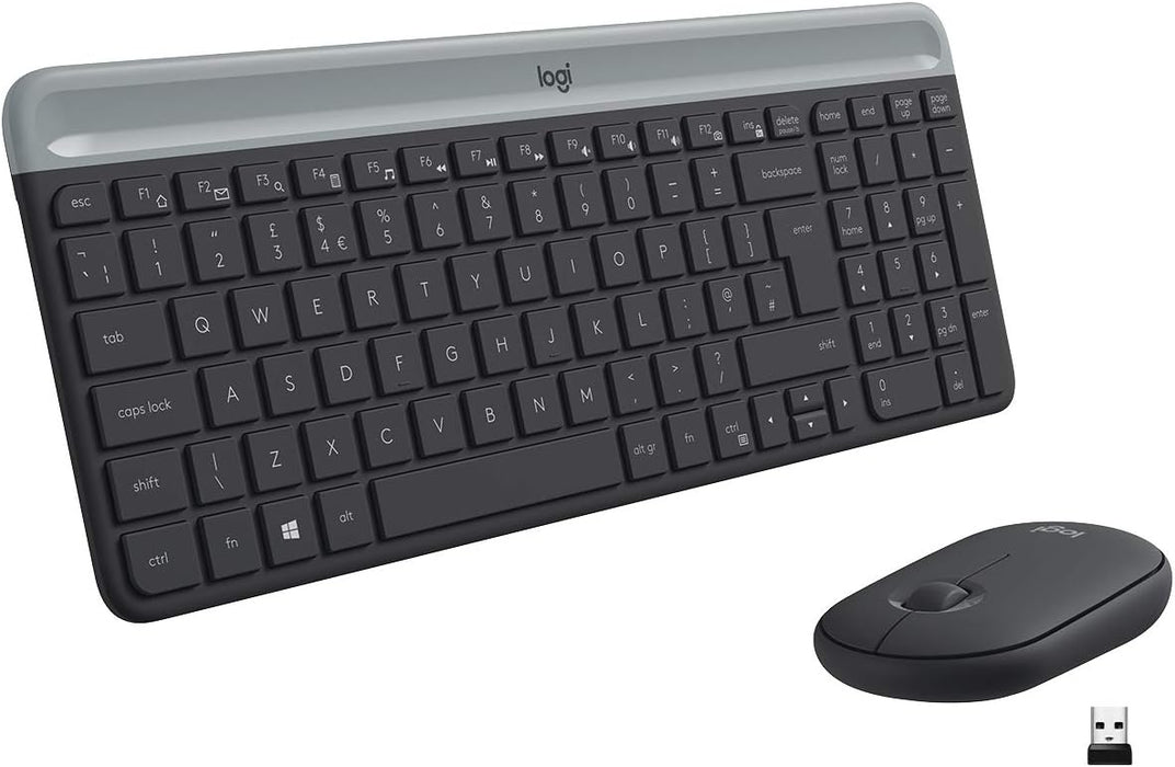 Teclado Español + Ratón Logitech Mk470 Usb Qwerty Grafito 920-009198