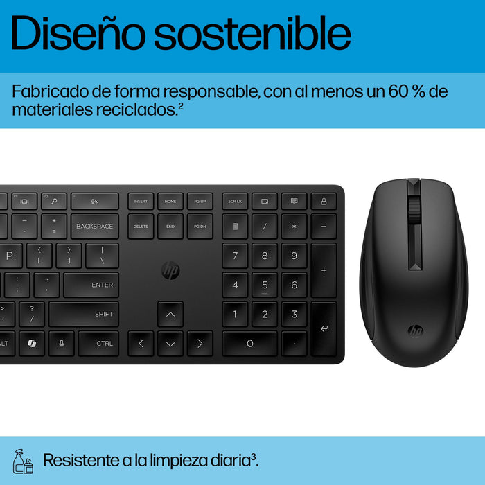 EAN 197497587593 - HP 655 Wireless Keyboard and Mouse Combo White teclado Ratón incluido Universal RF inalámbrica + USB Blanc imagen 4