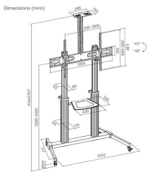 EAN 4015867237670 - Equip 650631 soporte para TV 2,54 m (100") Negro imagen 7