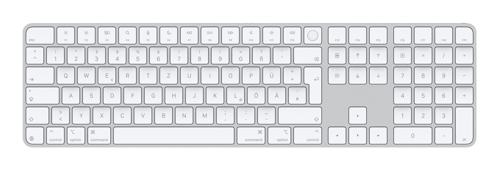 EAN 0195949654725 - Apple Magic teclado Universal USB + Bluetooth QWERTZ Alemán Blanco imagen 1