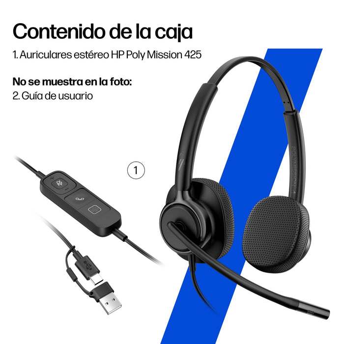 EAN 0199251820311 - HP Poly Mission 415 Monaural USB Wired Headset (Bulk) Negro imagen 9