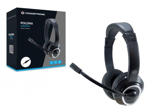 EAN 4015867224090 - Conceptronic POLONA02B auricular y casco Auriculares Alámbrico Diadema Juego Negro imagen 3
