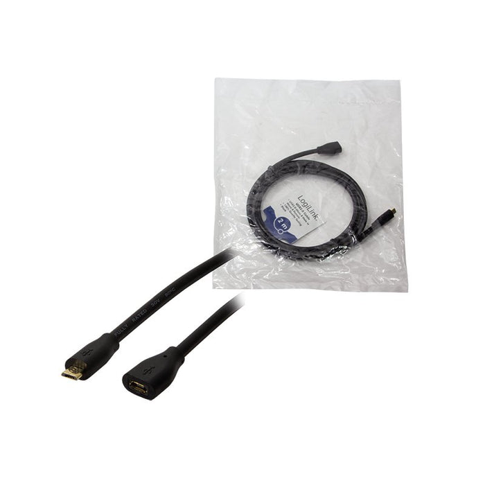 EAN 4052792047189 - LogiLink CU0123 cable USB USB 2.0 2 m Micro-USB B 0,48 Gbit/s Negro imagen 3