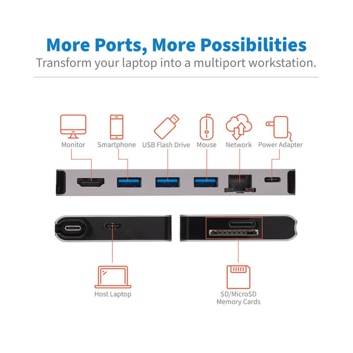 EAN 37332241023 - Tripp Lite U442-DOCK5D-GY base para portátil y replicador de puertos Alámbrico USB 3.2 Gen 1 (3.1 Gen 1) Ty imagen 6