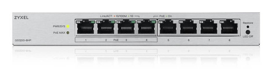 EAN 4718937649907 - Zyxel GS1200-8HPV3 Gestionado L2 Gigabit Ethernet (10/100/1000) Energía sobre Ethernet (PoE) Escritorio G imagen 3