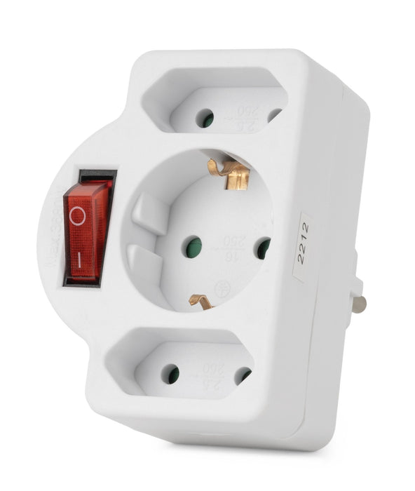 EAN 5999097904405 - Entac EPAG-1EE2E-SW adaptador de enchufe eléctrico Tipo F Tipo C (Euroconcexión) + Tipo F Blanco imagen 1