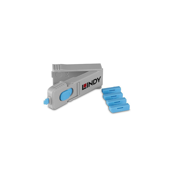 EAN 4002888403245 - Lindy 40324 bloqueador de puerto Bloqueador de puerto + clave DisplayPort Azul Acrilonitrilo butadieno es imagen 5