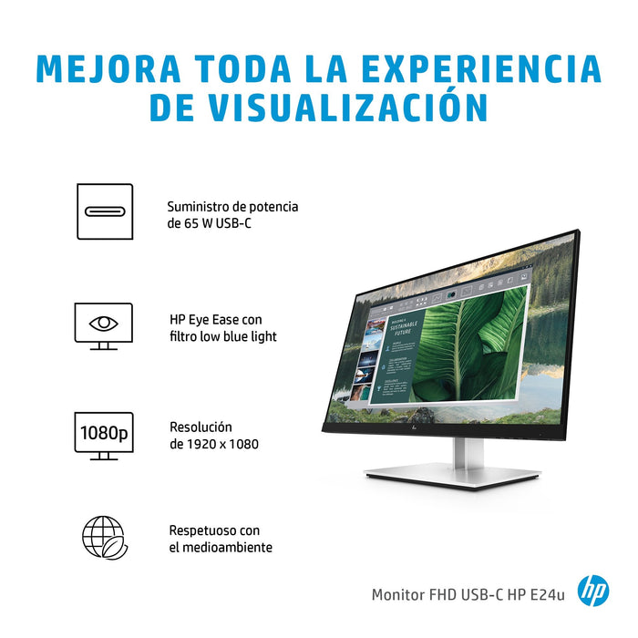 EAN 0195122123987 - HP E24u G4 pantalla para PC 60,5 cm (23.8") 1920 x 1080 Pixeles Full HD LCD Negro, Plata imagen 7