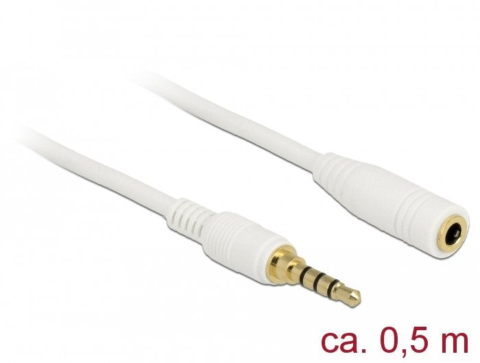EAN 4043619856282 - DeLOCK 85628 cable de audio 0,5 m 3,5mm Blanco imagen 1