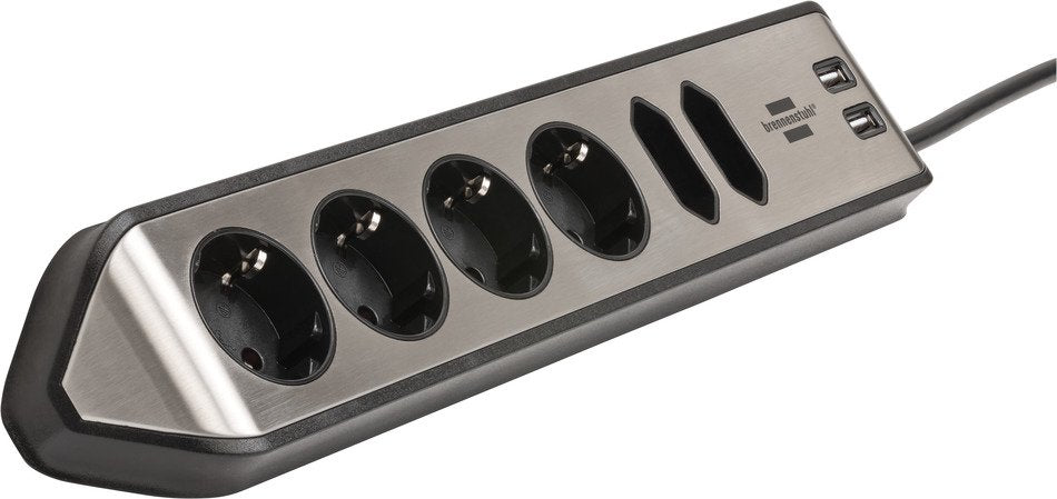 EAN 4007123672820 - Brennenstuhl 1153590610 base múltiple 2 m 6 salidas AC Interior Negro, Plata imagen 3