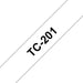 EAN 4977766050524 - Brother TC-201 cinta para impresora de etiquetas Negro sobre blanco imagen 1