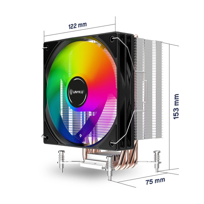 EAN 8436617921643 - UNYKAch UNYCOOL H41 ARGB Procesador Refrigerador de aire 12 cm Negro, Blanco 1 pieza(s) imagen 5