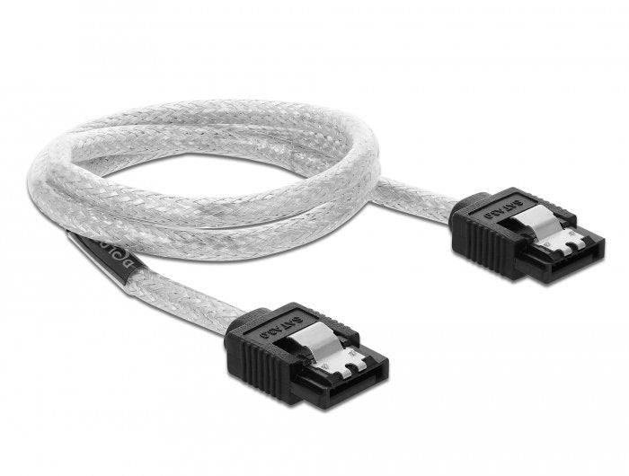 EAN 4043619853427 - DeLOCK 85342 cable de SATA 0,5 m SATA 7-pin Negro, Transparente imagen 1