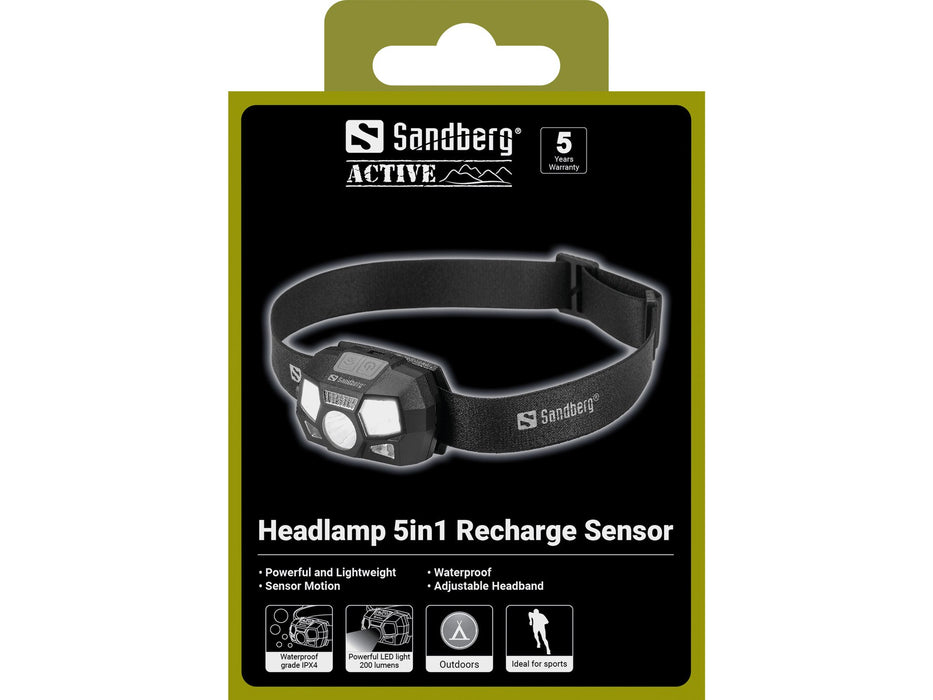 EAN 5705730421105 - Sandberg Headlamp 5in1 Recharge Sensor imagen 2