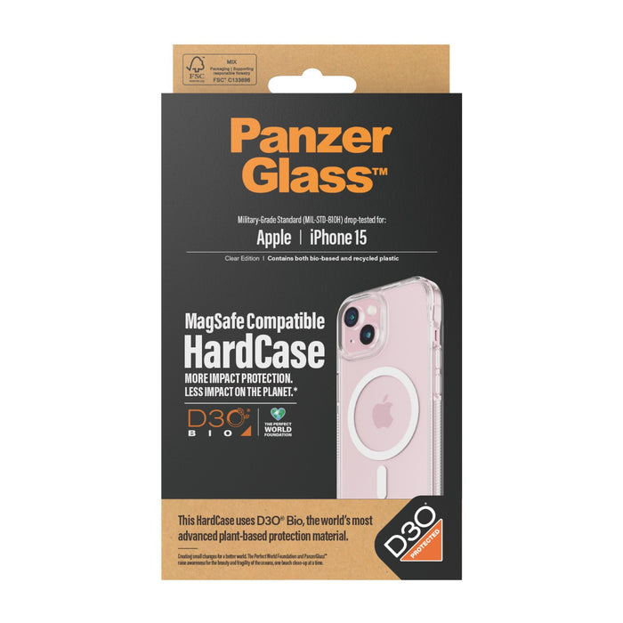 EAN 5711724011801 - PanzerGlass ® HardCase Transparent w. White MagSafe & D3O® iPhone 15 funda para teléfono móvil Transparen imagen 3