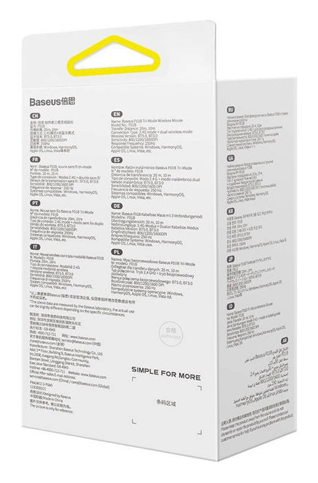 EAN 6932172632878 - Baseus F01B ratón Universal mano derecha RF Wireless + Bluetooth 1600 DPI imagen 9