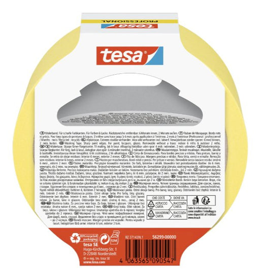 EAN 4063565090547 - TESA Professional 50 m Cinta de pintor Apto para uso en interior Adecuado para uso en exteriores Amarillo imagen 2