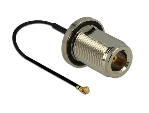 EAN 4043619894307 - DeLOCK 0.13m N/MHF U.FL cable coaxial RF 1.37 0,13 m MHF/U.FL Negro, Plata imagen 2