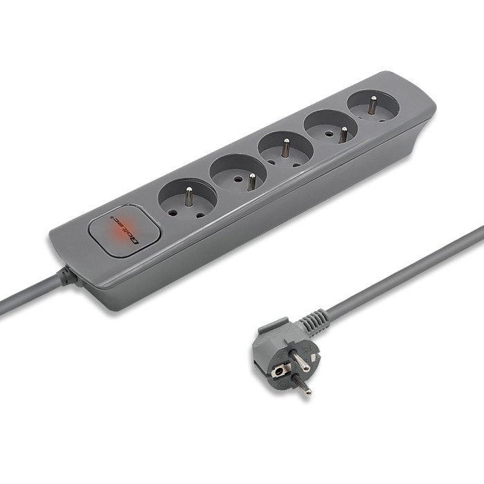 EAN 5901878502755 - Qoltec 50275 base múltiple 1,8 m 5 salidas AC Interior Gris imagen 2