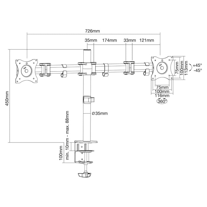 EAN 4043718282159 - InLine 23104C soporte para monitor 33 cm (13") Escritorio Negro imagen 8
