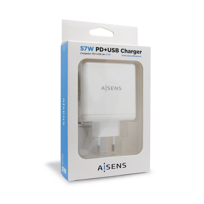 EAN 8436574706246 - AISENS ASCH-2PD45A-W cargador de dispositivo móvil GPS, Mando para videojuegos, MP3, MP4, Teléfono móvil, imagen 3